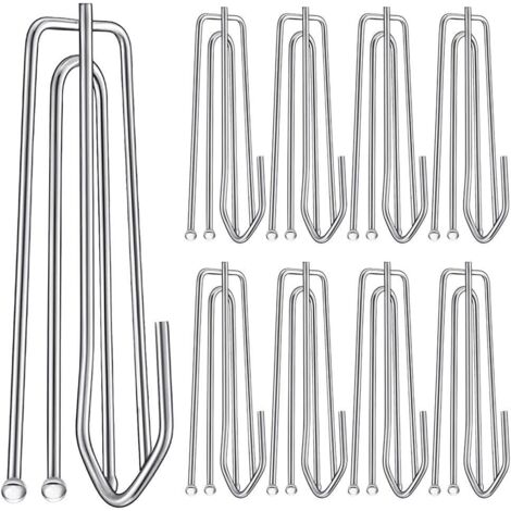 Lot de 30 crochets inox pour rideaux plissés : 4 épingles, clips et 4 supports d’extrémité, pour fenêtres, portes, salles de bain. (1/5)
