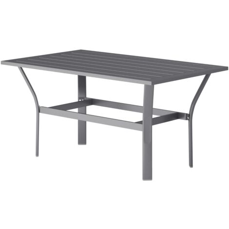 Table de balcon en métal à lattes gris foncé 91,5x55x45 cm résistante aux intempéries idéale jardin terrasse véranda (1/5)