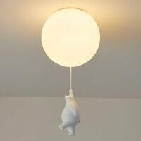 Plafonnier ballon blanc LED G9, éclairage doux et économique, décoration unique pour chambre d’enfant et intérieur