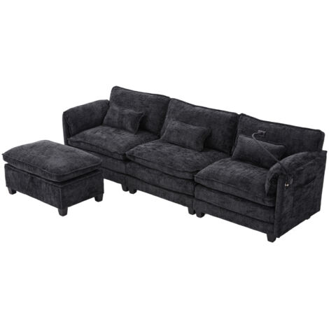 Zweisitzer-Multifunktions-Sofabett mit Bettfunktion, verstellbarer Rückenlehne + mehrstelligen Armlehnen. Modernes Faltsofabett für Wohnzimmer - Veloursbezug. Großzügiger Schlafbereich (1/5)
