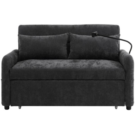 Modernes Doppel-Klappschlafsofa, Multifunktionssofa mit Schlaffunktion, verstellbare Rückenlehne, Handyhalter, USB-Ladeanschluss, geeignet für Wohnzimmer, Schlafzimmer, Heimkino-Wohnung (1/5)