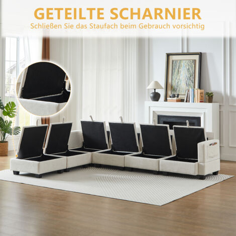 Verwunderlich Sofa Bezug Ecksofa Mit Ottomane U Form Ebenbild