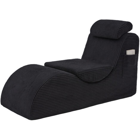 Moderner Freizeit-Sessel mit einzigartigem Design, ergonomisch geformt, aus hoch elastischem Kompressionsschaum. Abnehmbare Sitzauflage und Seitentasche für komfortables Sitzen im Alltag.Schwarz