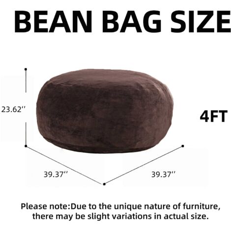 4FT Sitzsack,Sitzsackstuhl, Sofa für Erwachsene,weicher und bequemer Lesestuhl,geeignet für Schlafzimmer, Balkone und andere Orte (1/5)