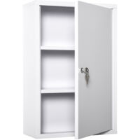 PLACARD Médical Verrouillable Acier Blanc 40,00 x 18,00 x 60,00 cm