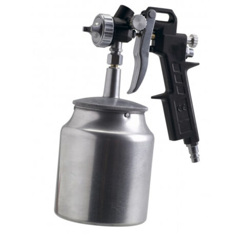 FERM Farbspritzpistole mit Oberbecher – Pneumatisch - 750 cc – Max. 6 bar – Einstellbare Sprühleistung
