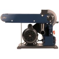 FERM Bandschleifmaschine – 350W – 150mm - Einschl. 2 Schleifbänder (P80 & P120) und 2 Schleifscheiben (P80 & P120)