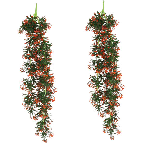 Chute plante artificielle rouge 90cm lot de 2 (1/4)