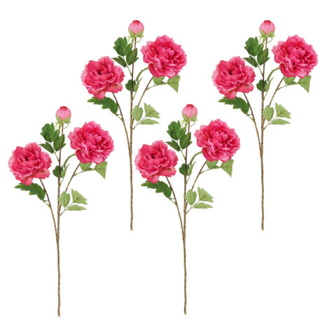 Pivoine artificielle en tige rose 70cm lot de 4 (1/4)