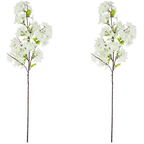 Jasmin artificiel en tige blanc 100cm lot de 2 (1/4)