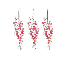 Chute plante artificielle cerisier rose 78cm lot de 3