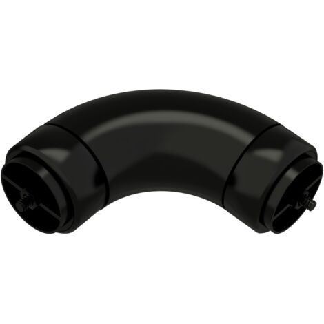 Raccord 90° aluminium anodisé pour main courante ronde diam. 50 mm   Noir brillant