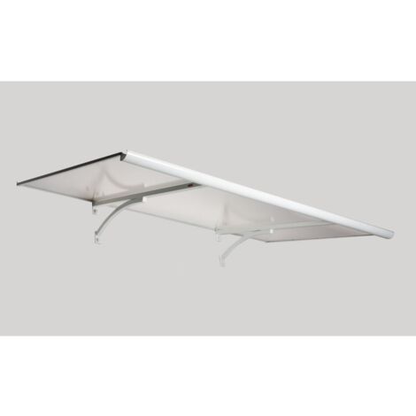 Levigne – Marquise Favardy 120x90 – Aluminium et polycarbonate alvéolaire – Protection contre intempéries – Installation rapide avec entraxe 80 cm