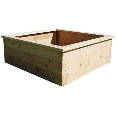 Carré potager en bois de Douglas 120x60 cm – Kit avec visserie inox – Structure ouverte pour enracinement direct – Résistant et durable