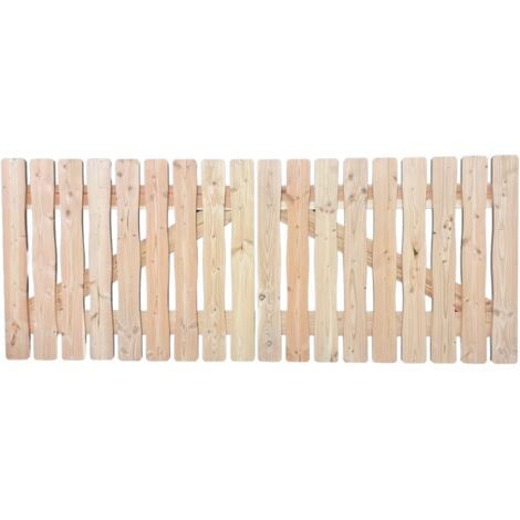 Levigne – Portail bois Douglas lames moulurées 3 à 4 m – H 120 cm – Section 150x24 mm – Inclus : vis inox et battue centrale