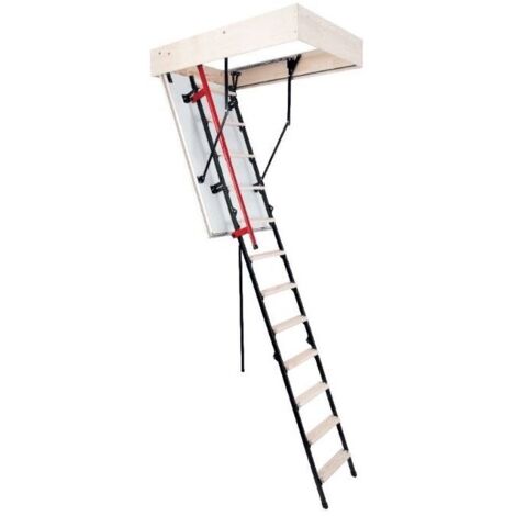 Escalier Escamotable Bois Et Métal - Trappe Isolée 56 Mm Caisson 120 X 60 Cm