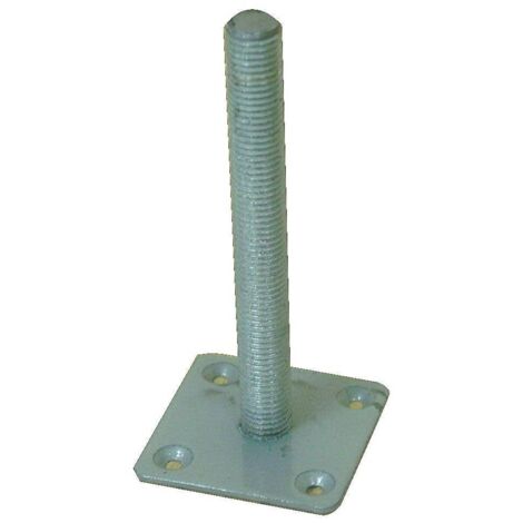 Levigne – Fixation poteau en acier galvanisé – Dimensions adaptées balustrades – Résistante à la corrosion – Installation facile sur tous types de sols (1/2)