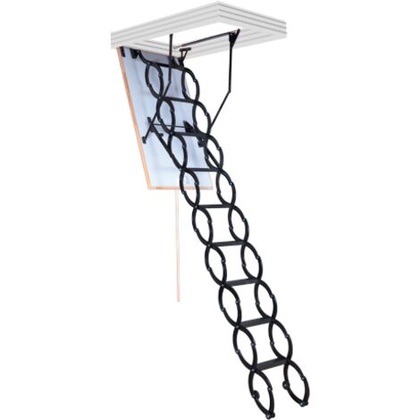 Levigne – Escalier escamotable métal étirable – Caisson isolé 26 mm – Accès sécurisé combles jusqu'à 2,90 m – Largeur 40 cm