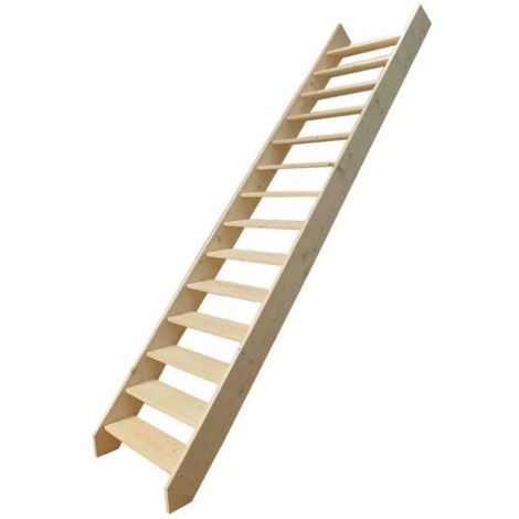 Levigne – Escalier de meunier sapin massif – Pente réglable par pivots – Largeur 65 cm – Encombrement minimal pour espaces réduits