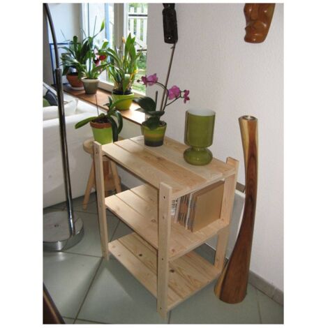 Étagère en bois de pin naturel 3 rayons – Dimensions 75x60x43 cm – Épaisseur 15 mm – Montage facile avec visserie incluse