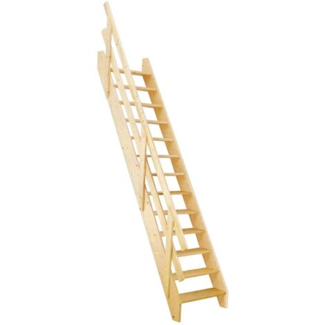 Levigne – Escalier de meunier réglable en sapin massif – Pente ajustable par pivots – Largeur 65 cm – Pour accès intérieur – Kit complet