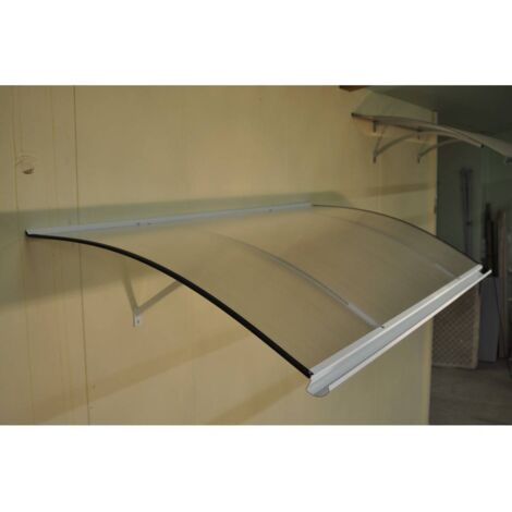 Marquise De Porte Cintrée - Aluminium & Polycarbonate Avec Gouttière Couleur Noir