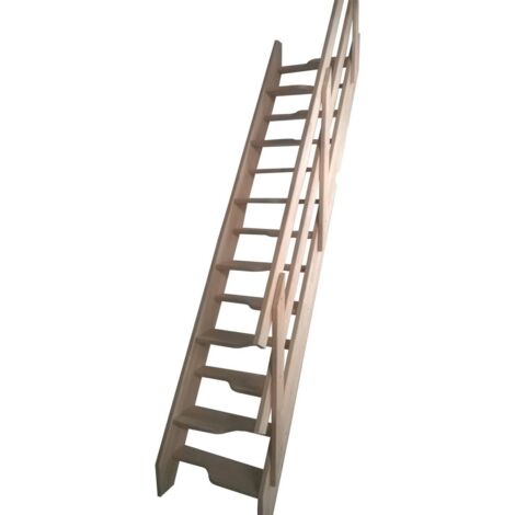 Escalier Droit Pas Décalés Compact- Hêtre Lamellé Collé 280 Cm