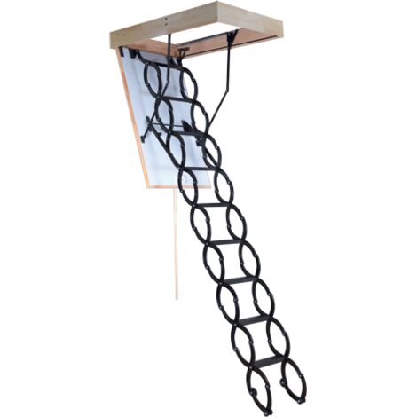 Levigne – Escalier escamotable métal étirable – Caisson isolé 120x60cm – Échelle 10 marches extensible – Charge max 160kg