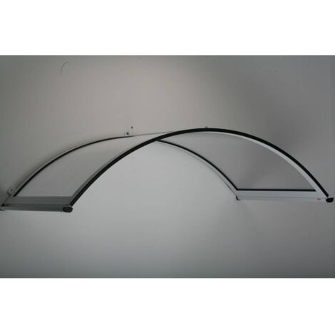 Levigne – Marquise cintrée aluminium et polycarbonate 158x90x38cm – Gouttières intégrées – Couleur blanche pour protection entrée