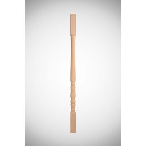 Levigne – Balustre en bois massif 95 cm – Hêtre – Section 42x42 mm – Prêt à peindre – Résistant à l'humidité