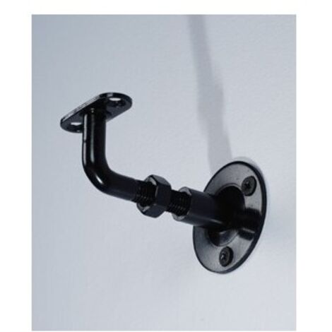 Support réglable noir pour main courante – Compatible rainure 21x5 mm – Réglable jusqu'à 2 cm – Installation simple avec visserie incluse