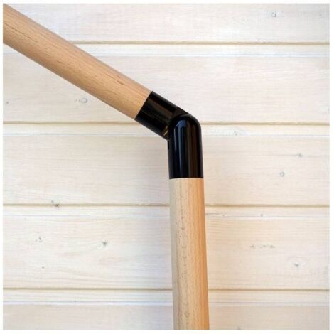 Levigne – Raccord d'angle articulé en aluminium noir mat – Flexibilité pour angles ajustables – Compatible mains courantes rondes – Installation rapide