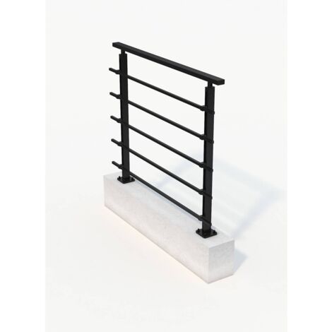 Levigne – Garde-corps aluminium anodisé 120 cm – Kit départ Quadrum – Noir brillant – Pour aménagements intérieurs et extérieurs