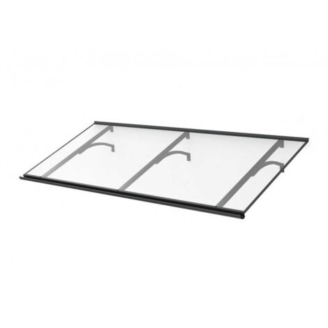 Auvent De Porte Lancise Aluminium Acrylique Gris Anthracite 197 Cm (1/3)