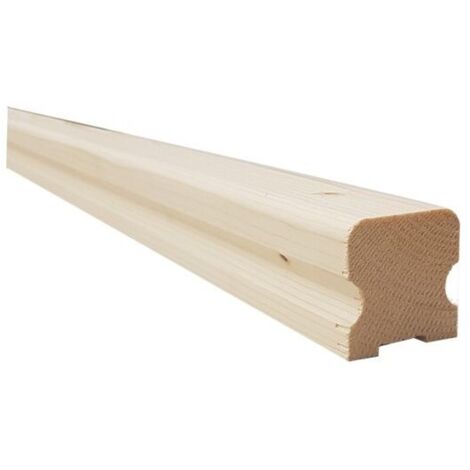 Levigne – Main courante en sapin moulurée 50x50 mm – Longueur 250 cm – Rainure 21x5 mm pour fixation sécurisée – Sécurise escaliers et garde-corps