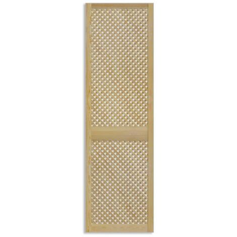 Levigne – Porte de placard croisée en bois naturel 201,3 x 29,4 cm – Design aéré pour ventilation – Installation simple avec outils standards