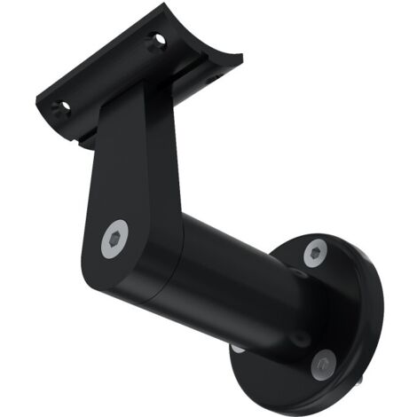 Support aluminium pour main courante diam. 50 mm Inox brillant  Noir brillant