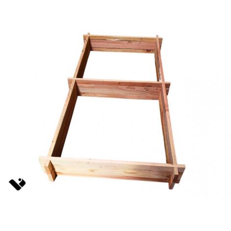Carré potager en bois 200x100 cm – Hauteur 20 cm modulable – Bois de douglas français durable – Kit de base sans outil (1/2)
