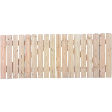 Levigne – Portail bois Douglas lames droites 3 à 4 m – Hauteur 120 cm – Section 150x24 mm – Inclus : vis inox et battue centrale (1/2)