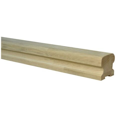 Levigne – Main courante en chêne lamellé collé 250 cm – Section 50 × 50 mm – Rainure 20 × 5 mm – Pour escaliers et mezzanines
