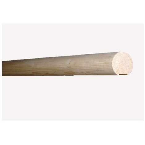 Levigne – Main courante en sapin ronde 50mm – Longueur 100cm – Prise en main ergonomique – Compatible supports muraux 21x5mm