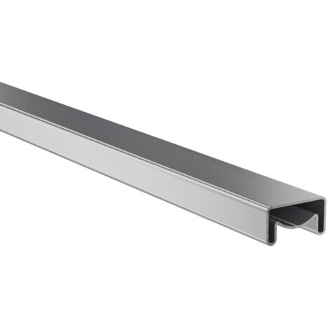 Levigne – Main courante carrée aluminium anodisé 50x27 mm – Finition inox brillant – Résistance corrosion et UV – Usage intérieur et extérieur (1/2)