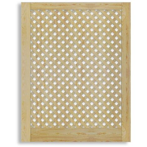 Levigne – Porte de placard en bois naturel durable 69 x 59,4 cm – Design treillis croisé pour ventilation – Installation facile intérieure