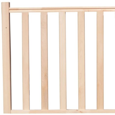 Kit garde-corps hêtre lamellé-collé 1m – 1 poteau 70x70mm – Conforme NF P01-012 – Pour intérieur – Espacement fuseaux ≤ 11 cm