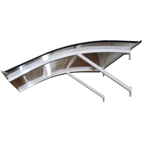 Levigne – Marquise Atlanta aluminium 120 x 82 cm – Polycarbonate alvéolaire 4,5 mm – Compacte et légère 6 kg – Fixations incluses