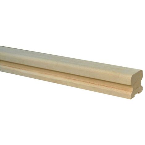 Levigne – Main courante en bois hêtre 200 cm – Design mouluré élégant – Pour balustrades intérieures et extérieures – Non traité pour personnalisation