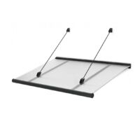 Auvent De Porte Aizac Metal Acrylique Satin Gris Anthracite