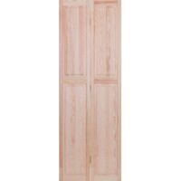 Levigne – Porte de placard pliante pleine en pin massif brut 21 mm – Hauteur 205 cm – Isolation visuelle totale – Charnières prémontées