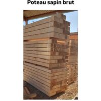 Levigne – Poteau sapin raboté 200cm – Section 7x7cm – Non traité – Pour structures légères et abris de jardin