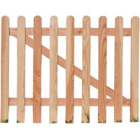 Levigne – Portail 2 vantaux en kit bois Douglas – Hauteur 120 cm – Longueur 300 cm – Lames biseautées pour évacuation des eaux pluviales